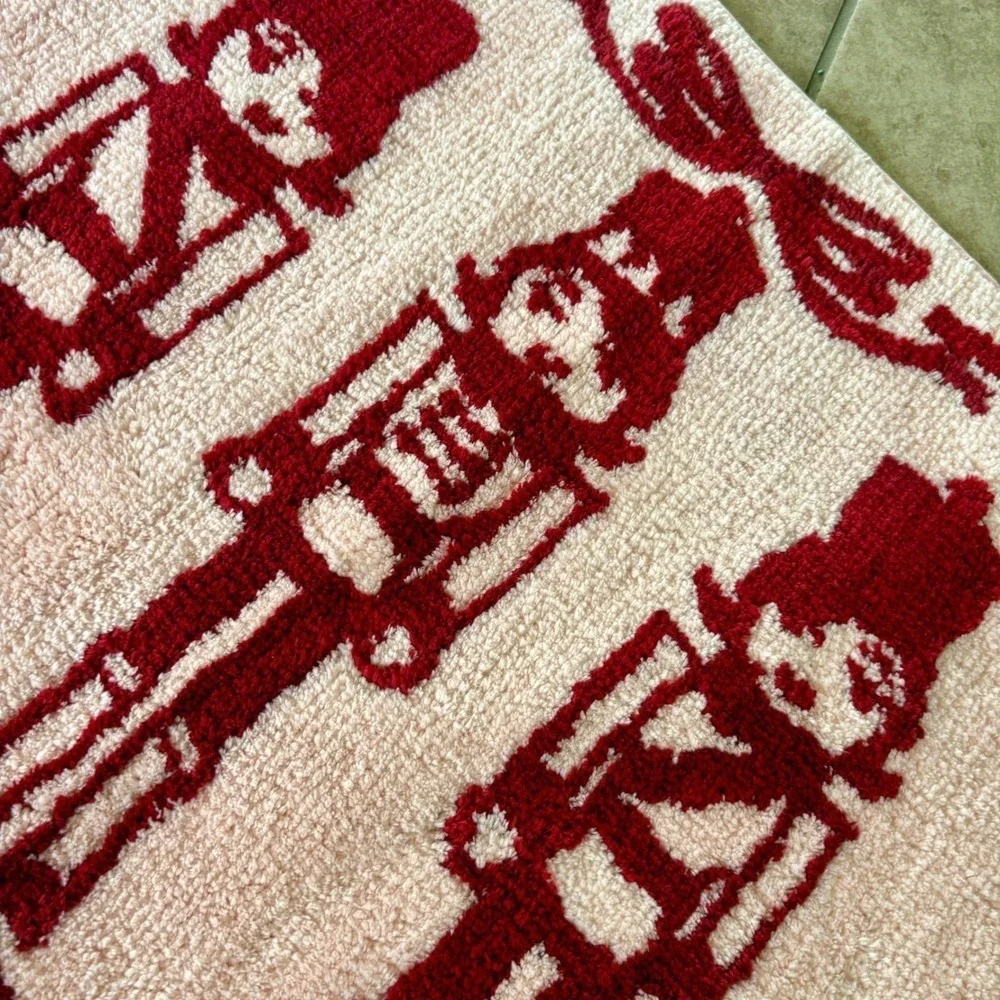 Betsey Johnson Bath Rug Pink Red Nutcracker Soldier Christmas Holiday Decor